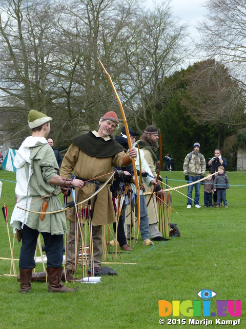 FZ012929 Fred and archers at Glastonbury Abbey